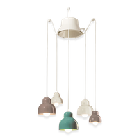 SOSPENSIONE 5 LUCI accento TUR / 5-LIGHTS PENDANT TUR accent BERIMBAU Ferroluce C2608-MIX