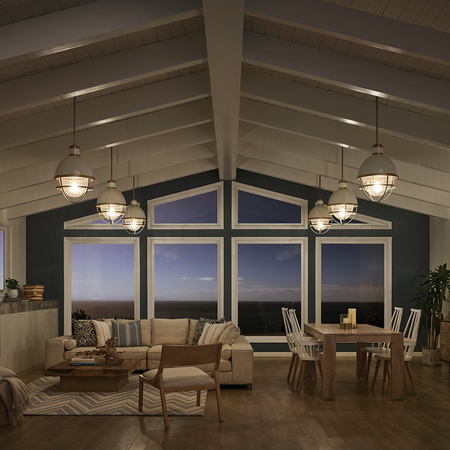 Lampa wisząca Tollis - 1 źródło światła - Naturalny mosiądz / Biel Tollis Quintiesse Kichler QN-TOLLIS-P-NBR