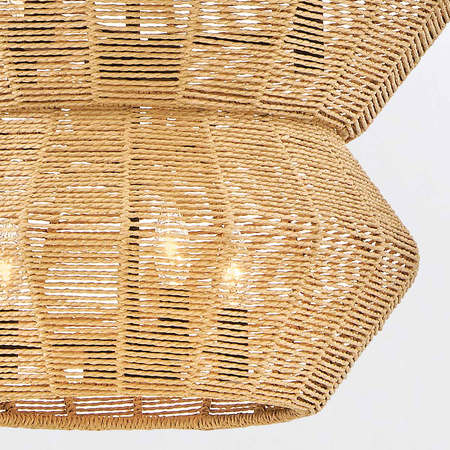 Żyrandol Luca - 10 źródeł światła - Czarny, karmelowy beż Quintiesse QN-LUCA-10P-BK-CAM