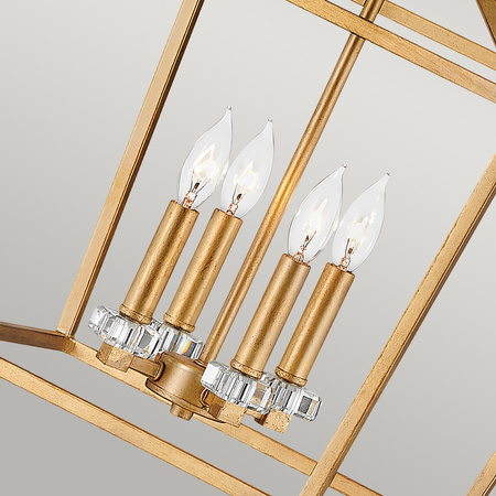 Lampa wisząca / Półplafon Stinson - 4 źródła światła - Postarzany mosiądz Stinson Quintiesse Hinkley QN-STINSON-4P-L-DBR