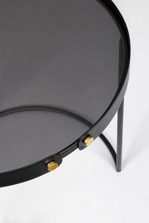 BIZZOTTO zestaw stolików kawowych ZEINA   ROUND 92 czarny