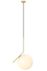 Lampa wisząca HALM 30 - mosiądz, szkło
