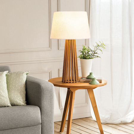 Lampa stołowa Slatted Brązowy, Drewno Quintiesse Accord QN-SLATTED-TL-TEAK