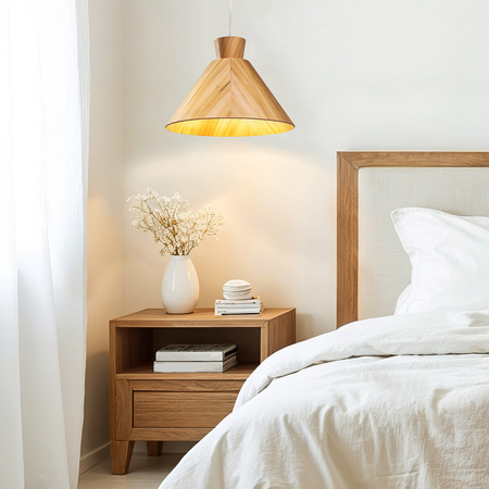 Lampa wisząca Conical Brązowy, Drewno Quintiesse Accord QN-CONICAL-P-M-TEAK