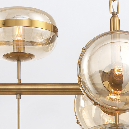 Lampa wyspowa Nottingham - 10 źródeł światła - Antyczny mosiądz Quintiesse Eurofase QN-NOTTINGHAM-10LP-AB