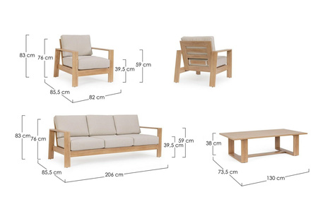 BIZZOTTO zestaw ogrodowy BALTIC           naturalny