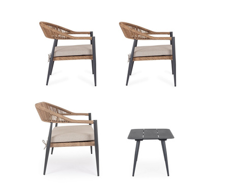 BIZZOTTO zestaw ogrodowy JANDIA szary /   beż