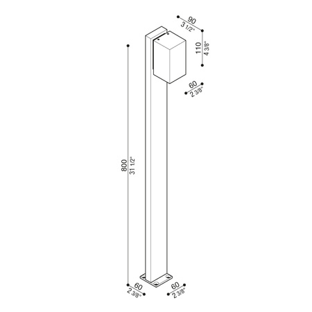 Lombardo LL1293072 Lampa słupkowa Trend 60 Post H800