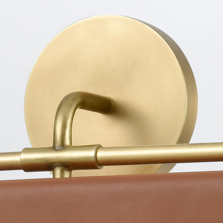 Kinkiet LED Valise - Vintage mosiądz, skóra koniakowa Quintiesse QN-VALISE-W-VBS-CL