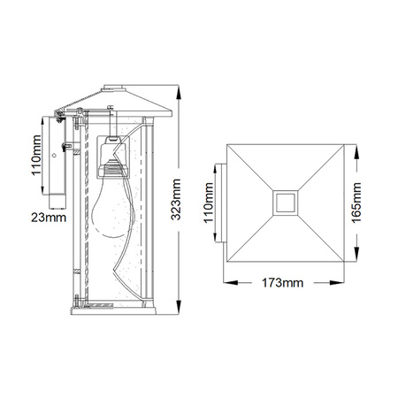 Latarnia naścienna Ashbern - 1 źródło światła Ashbern Quintiesse Kichler QN-ASHBERN-S