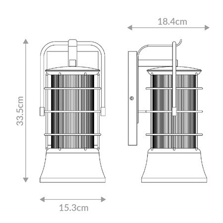 Mała latarnia naścienna Rivamar - 1 źródło światła - Brązowo-złota Quintiesse Eurofase QN-RIVAMAR-S-BLK-GD