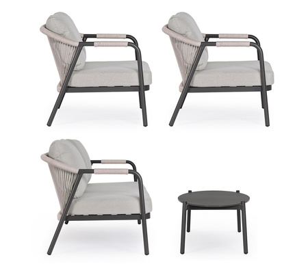 BIZZOTTO zestaw ogrodowy MIRAVET          antracyt / beż