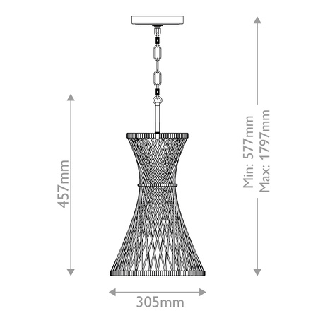 Lampa wisząca Twyla - 1 źródło światła - Czarny Quintiesse QN-TWYLA-1P-BK