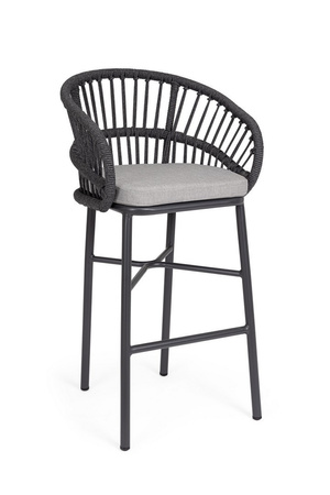 BIZZOTTO krzesło barowe ogrodowe          ODIVELAS czarne