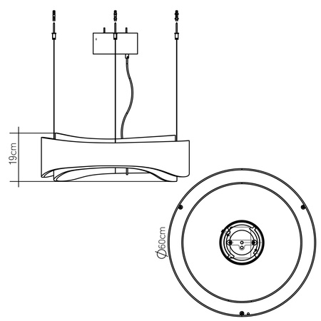 Lampa wisząca Horizon Brązowy, Drewno Quintiesse Accord QN-HORIZON-RING-LED-60-TEAK