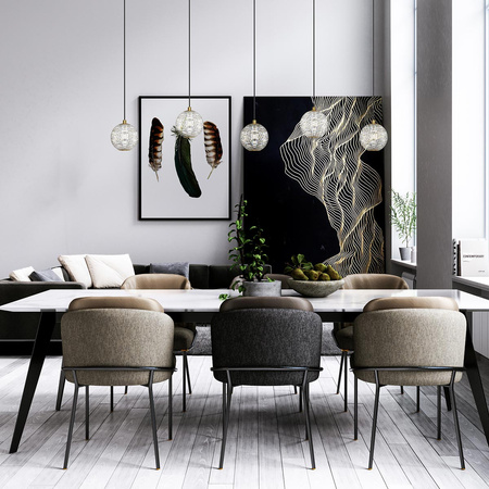 Mała lampa wisząca LED Marni - Naturalny mosiądz Quintiesse QN-MARNI-1P-NBR