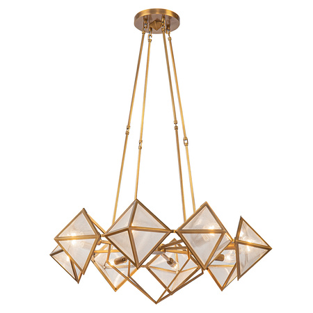 Żyrandol Cairo - 8 źródeł światła - Vintage mosiądz Quintiesse QN-CAIRO8-VBS-CR