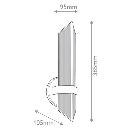 Kinkiet Cairo - 1 źródło światła - Vintage mosiądz Quintiesse QN-CAIRO-1WB-VBS-CR